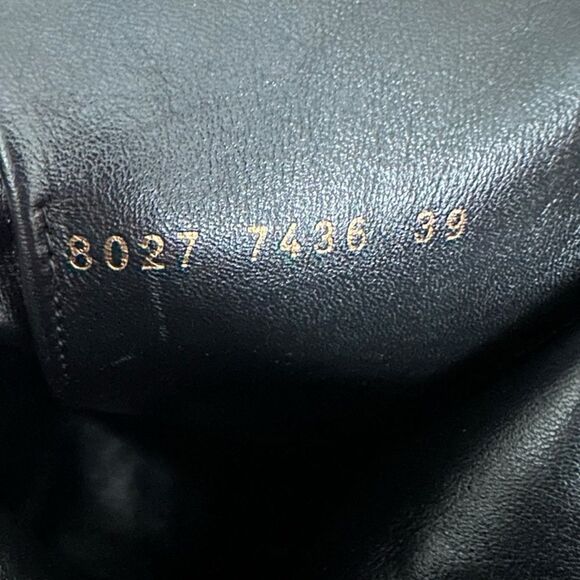 Saint Laurent YSL Vintage Tall Leather Buckle Wedge Boots Size 39/9 Black - Picture 7 of 8